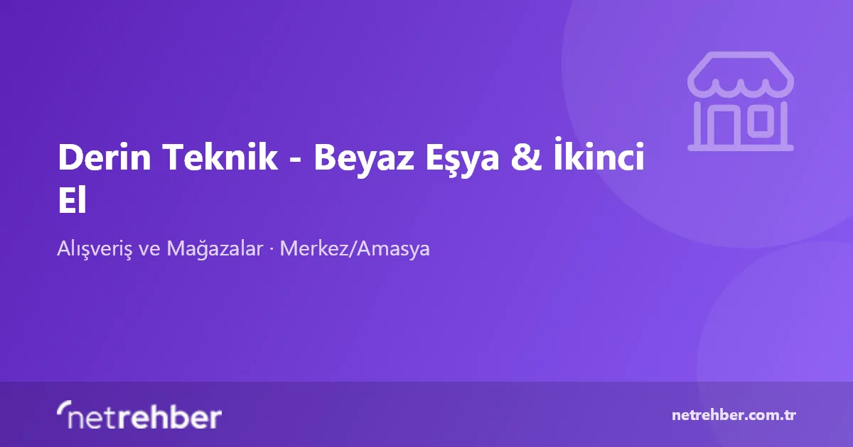 Derin Teknik - Beyaz Eşya & İkinci El kapak görseli