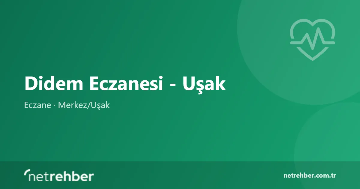 Didem Eczanesi - Uşak kapak görseli