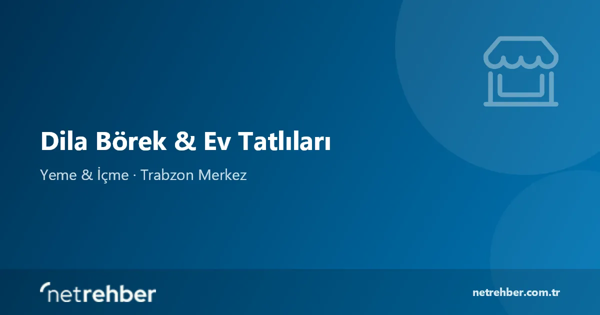 Dila Börek & Ev Tatlıları kapak görseli