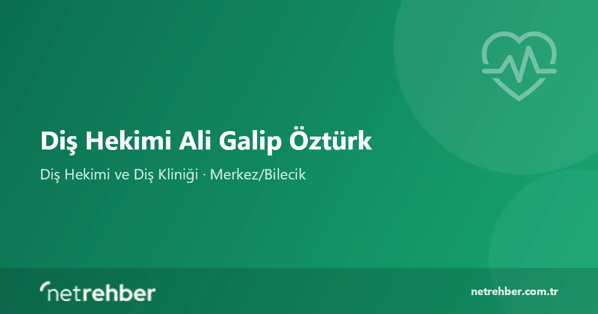 Diş Hekimi Ali Galip Öztürk kapak görseli