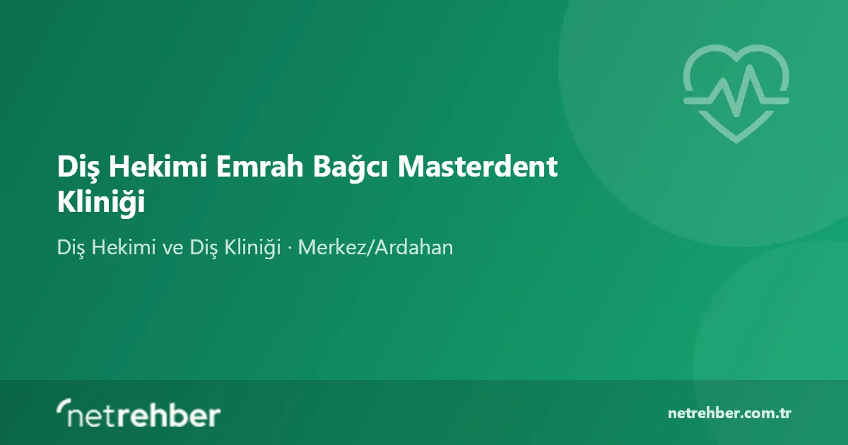 Diş Hekimi Emrah Bağcı Masterdent Kliniği kapak görseli