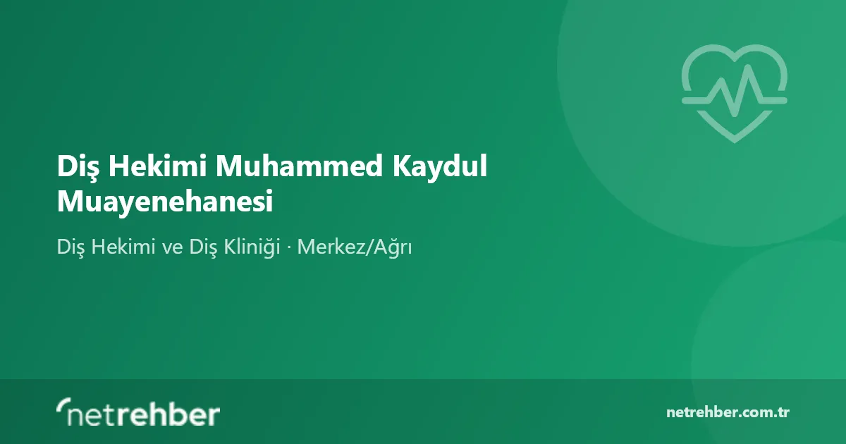 Diş Hekimi Muhammed Kaydul Muayenehanesi kapak görseli