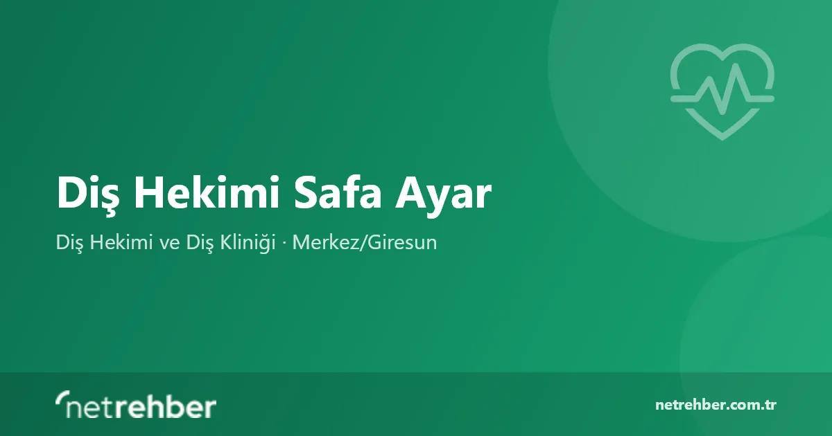 Diş Hekimi Safa Ayar kapak görseli