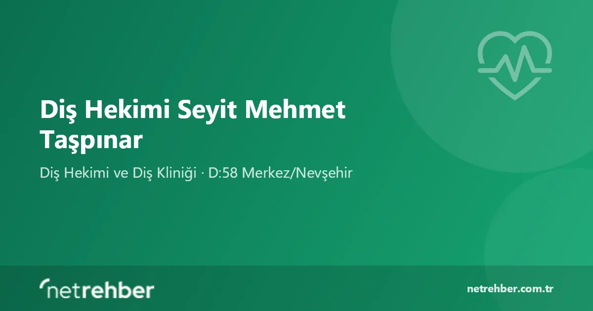 Diş Hekimi Seyit Mehmet Taşpınar kapak görseli