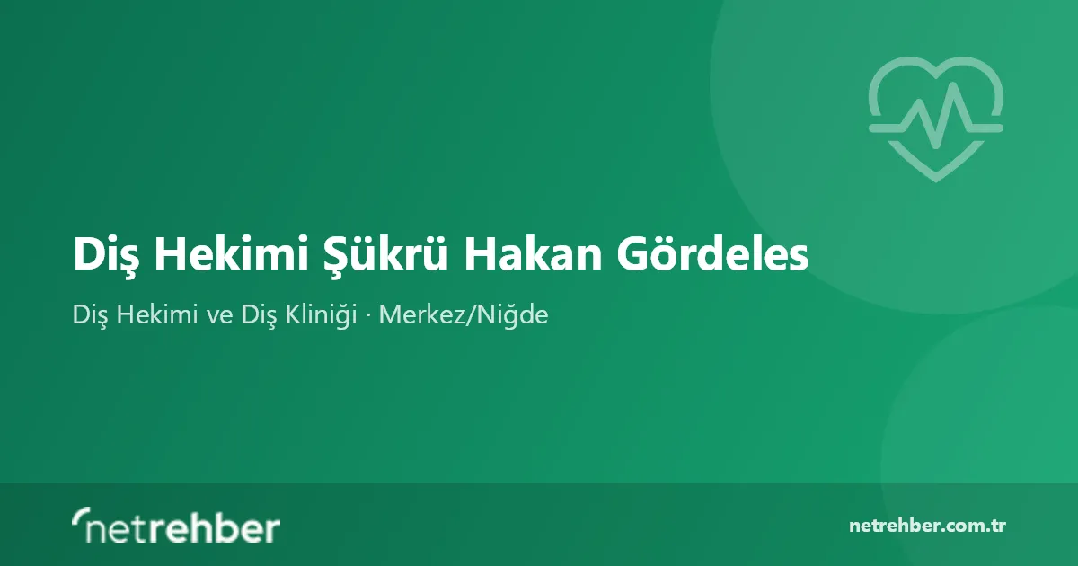 Diş Hekimi Şükrü Hakan Gördeles kapak görseli
