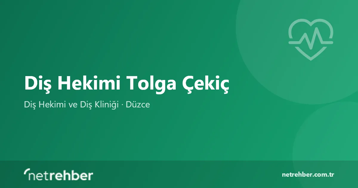 Diş Hekimi Tolga Çekiç kapak görseli