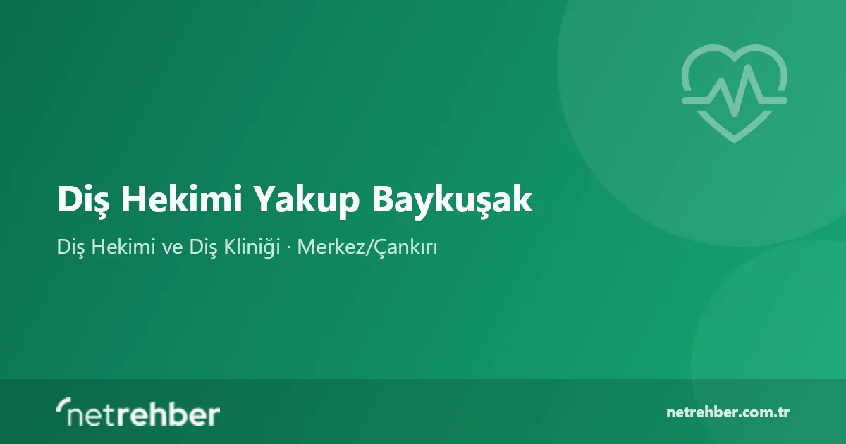 Diş Hekimi Yakup Baykuşak kapak görseli