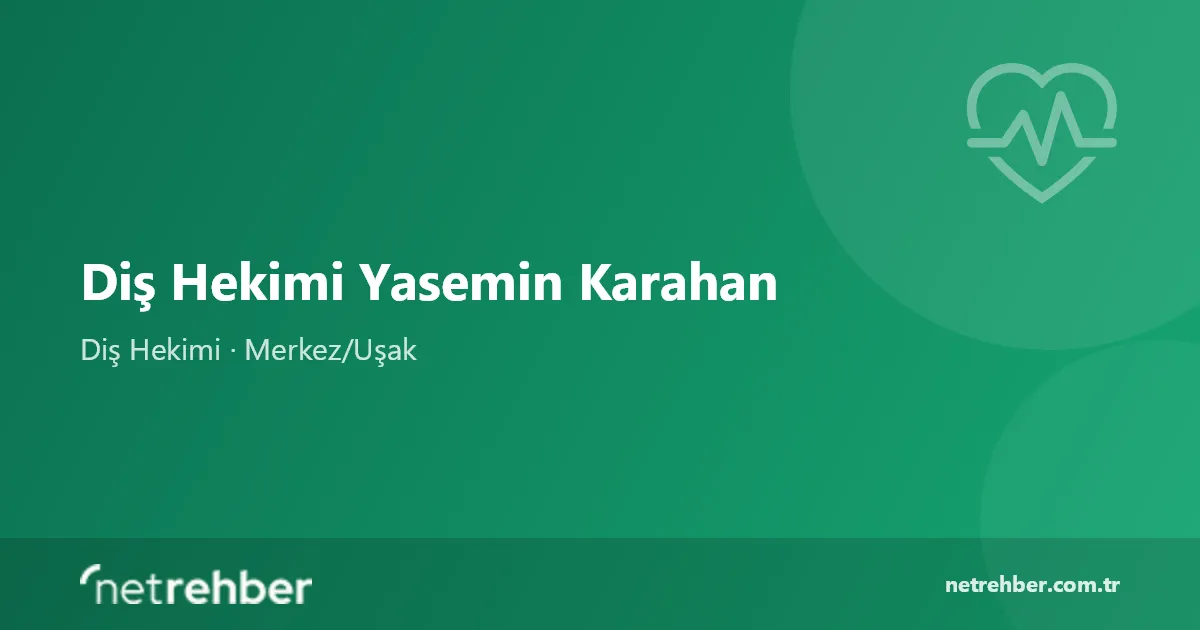 Diş Hekimi Yasemin Karahan kapak görseli