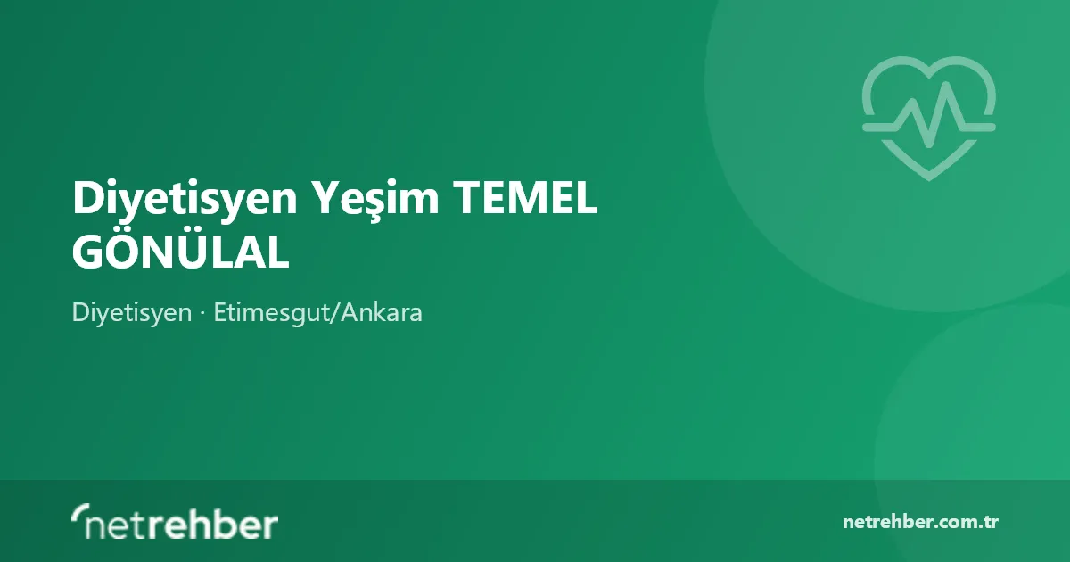 Diyetisyen Yeşim TEMEL GÖNÜLAL kapak görseli