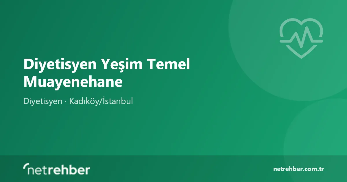 Diyetisyen Yeşim Temel Muayenehane kapak görseli