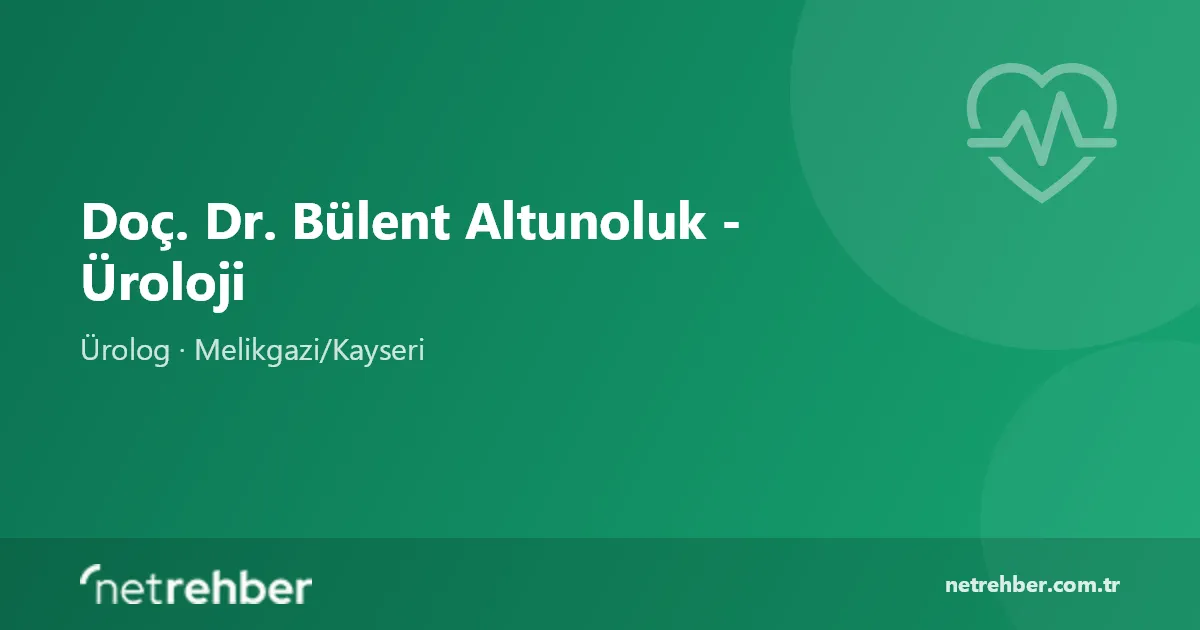 Doç. Dr. Bülent Altunoluk - Üroloji kapak görseli