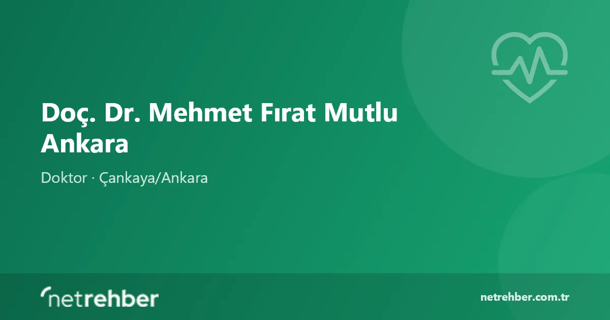 Doç. Dr. Mehmet Fırat Mutlu Ankara kapak görseli