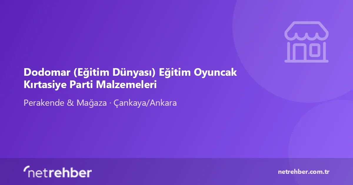 Dodomar (Eğitim Dünyası) Eğitim Oyuncak Kırtasiye Parti Malzemeleri kapak görseli