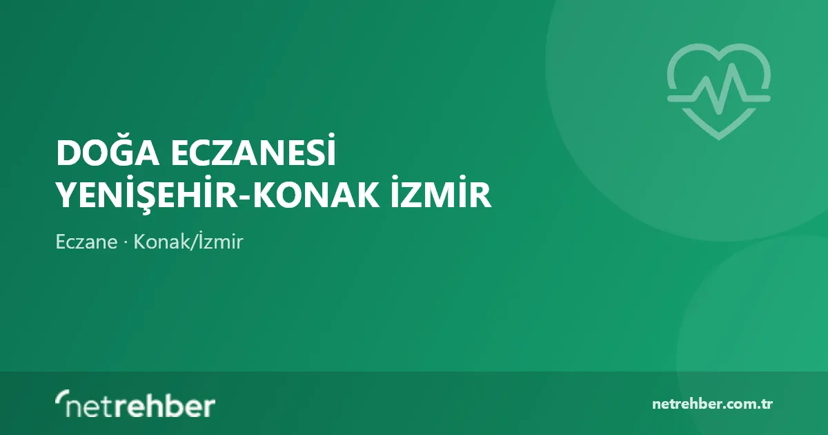 Doğa Eczanesi Yenişehir-konak İzmir kapak görseli