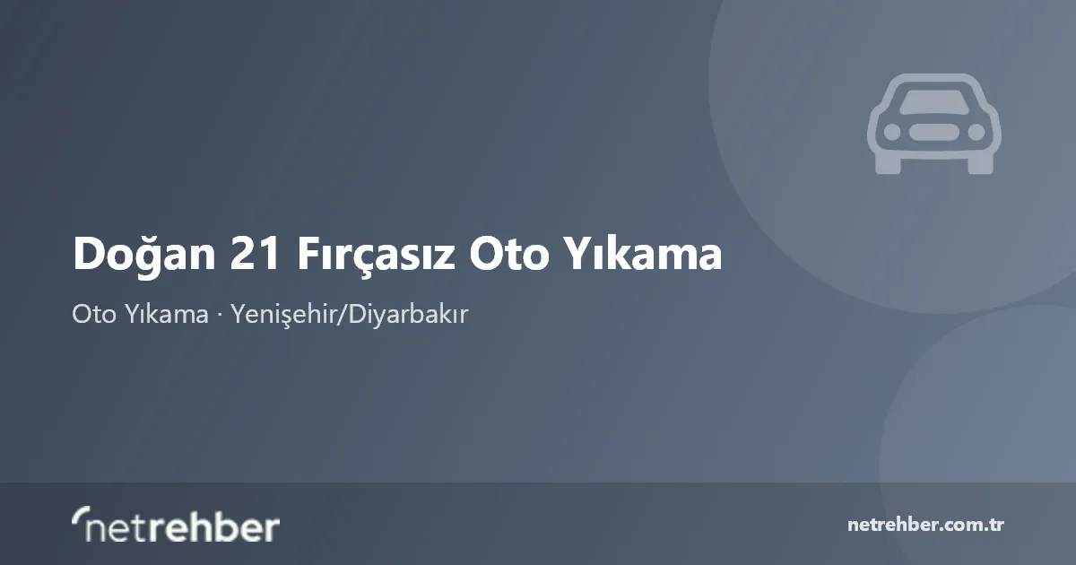 Doğan 21 Fırçasız Oto Yıkama kapak görseli