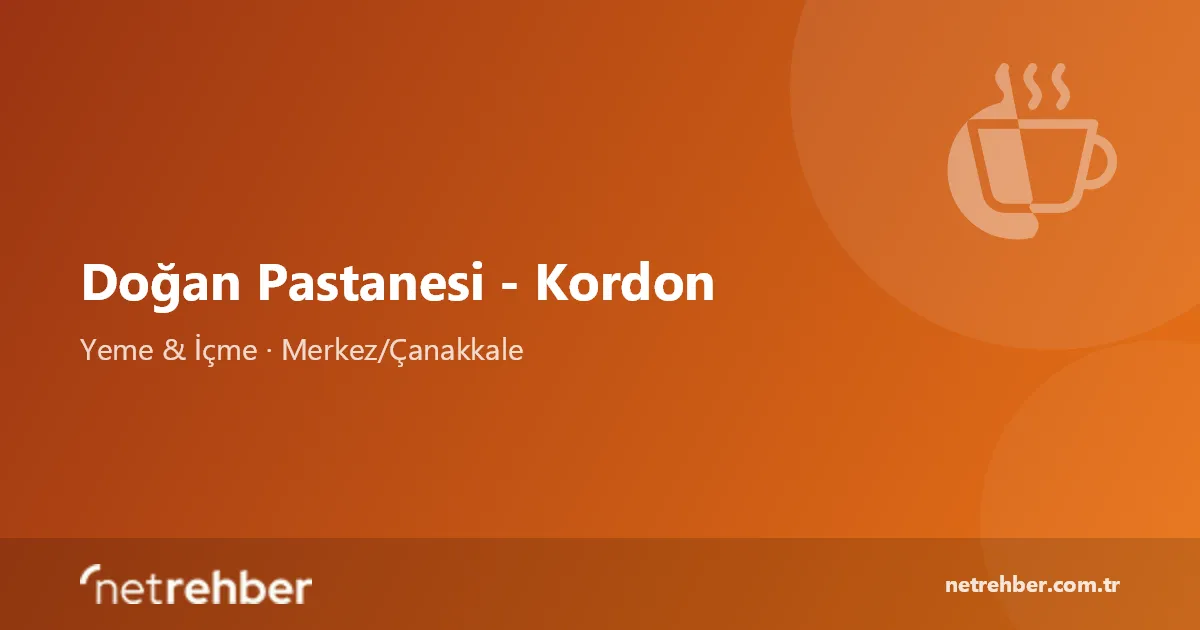 Doğan Pastanesi - Kordon kapak görseli