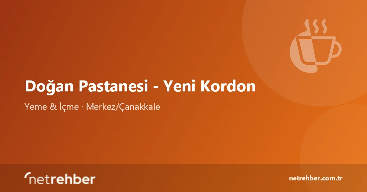 Doğan Pastanesi - Yeni Kordon kapak görseli