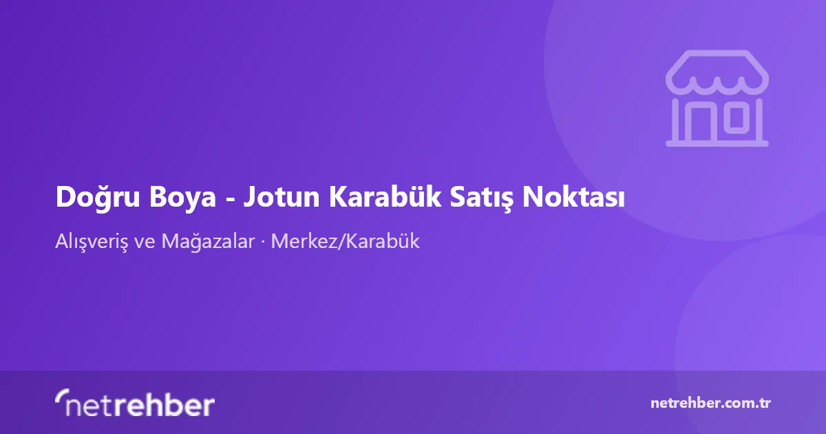 Doğru Boya - Jotun Karabük Satış Noktası kapak görseli