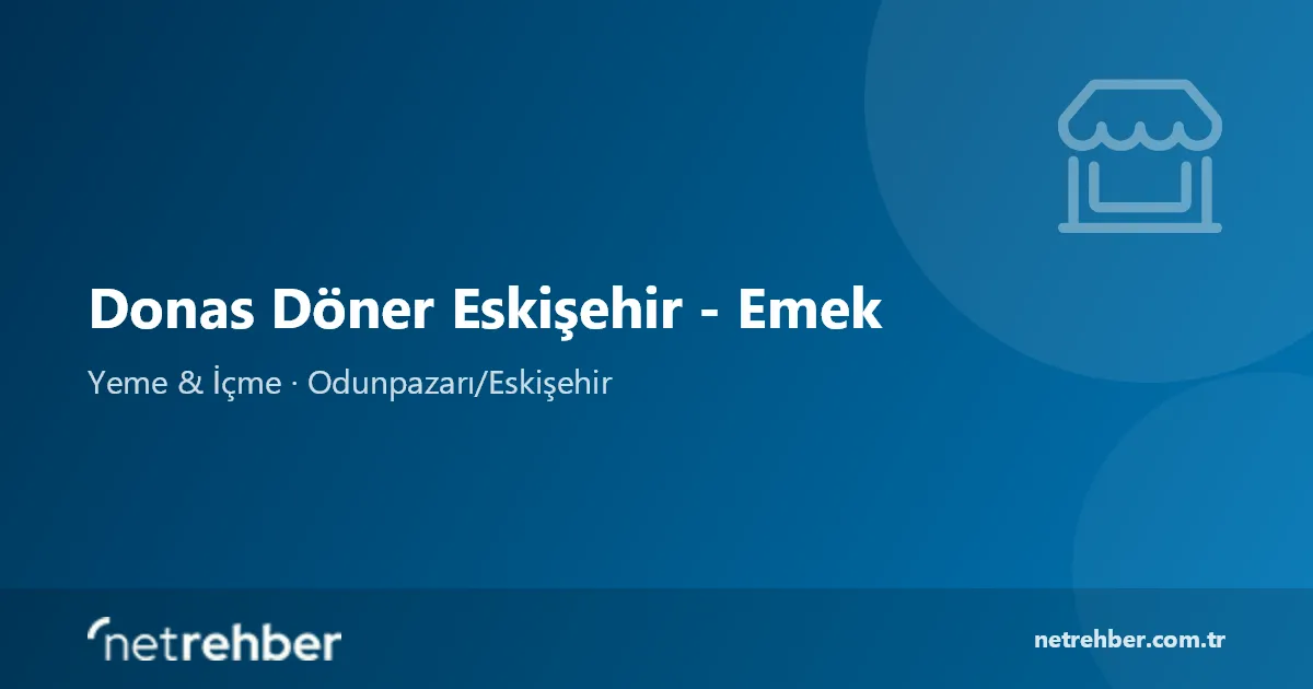 Donas Döner Eskişehir - Emek kapak görseli