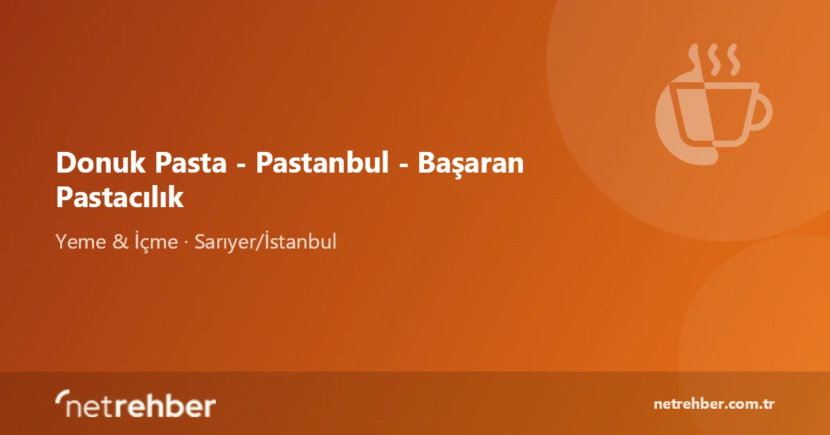 Donuk Pasta - Pastanbul - Başaran Pastacılık kapak görseli
