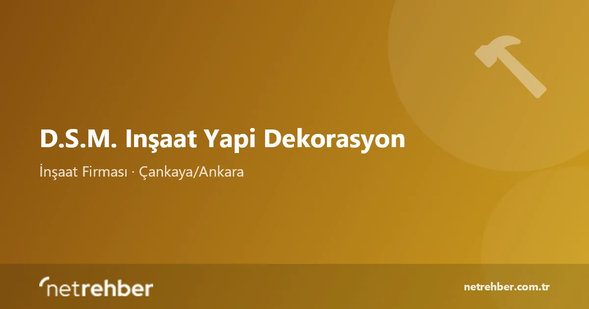 D.S.M. Inşaat Yapi Dekorasyon kapak görseli