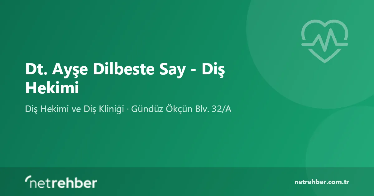 Dt. Ayşe Dilbeste Say - Diş Hekimi kapak görseli