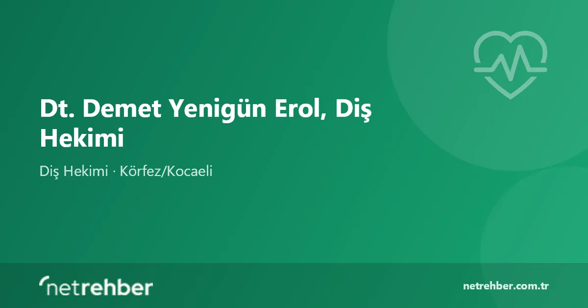 Dt. Demet Yenigün Erol, Diş Hekimi kapak görseli