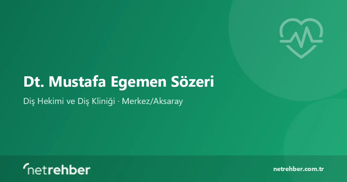 Dt. Mustafa Egemen Sözeri kapak görseli
