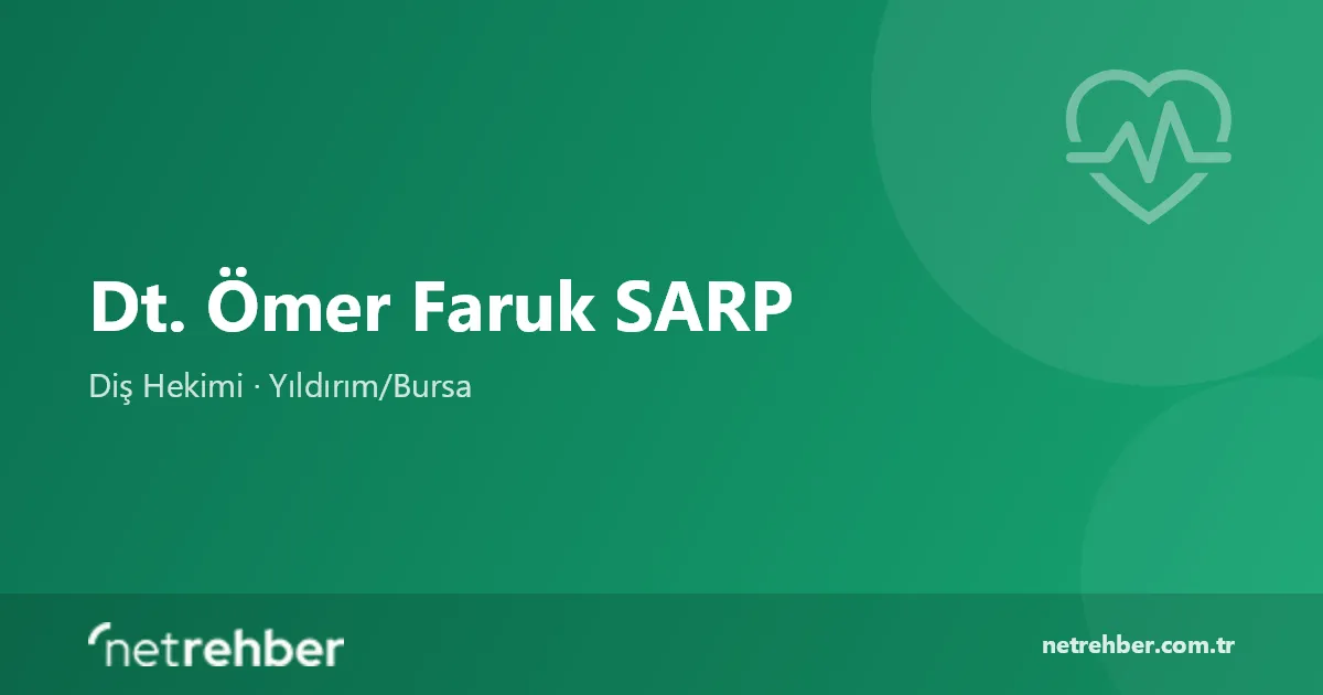 Dt. Ömer Faruk SARP kapak görseli