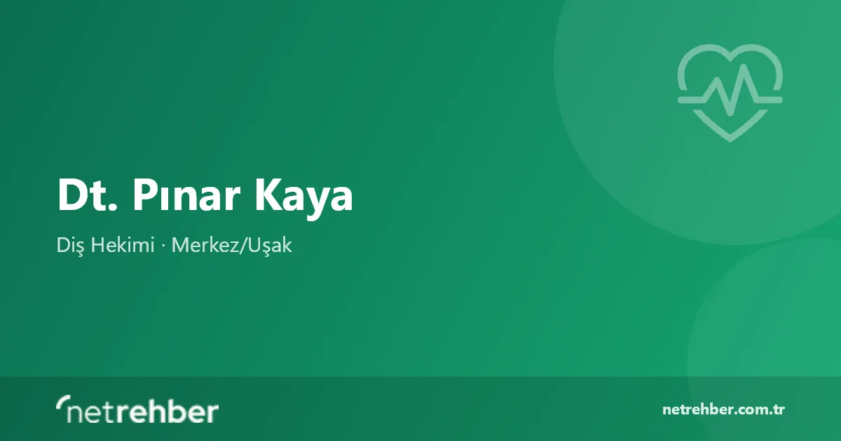 Dt. Pınar Kaya kapak görseli
