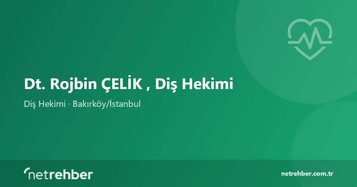 Dt. Rojbin ÇELİK , Diş Hekimi kapak görseli