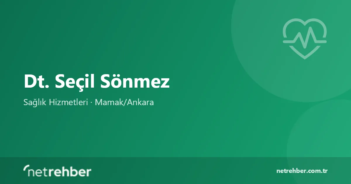Dt. Seçil Sönmez kapak görseli