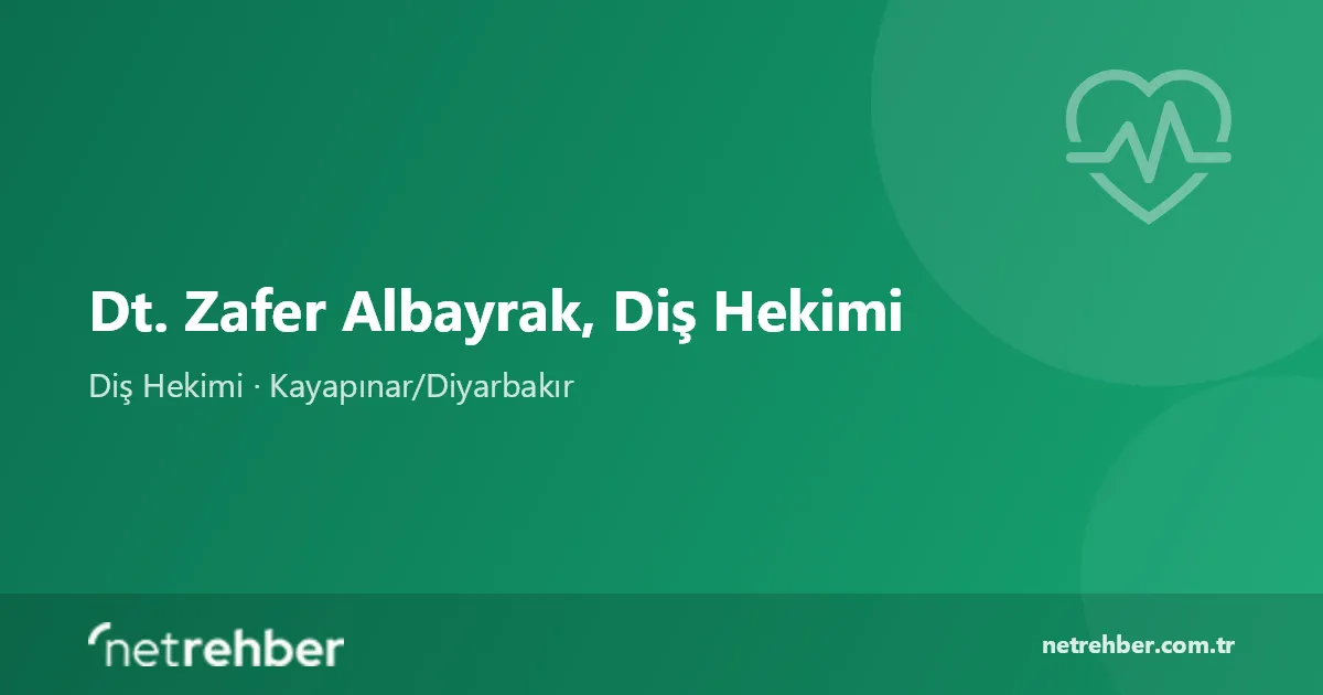 Dt. Zafer Albayrak, Diş Hekimi kapak görseli