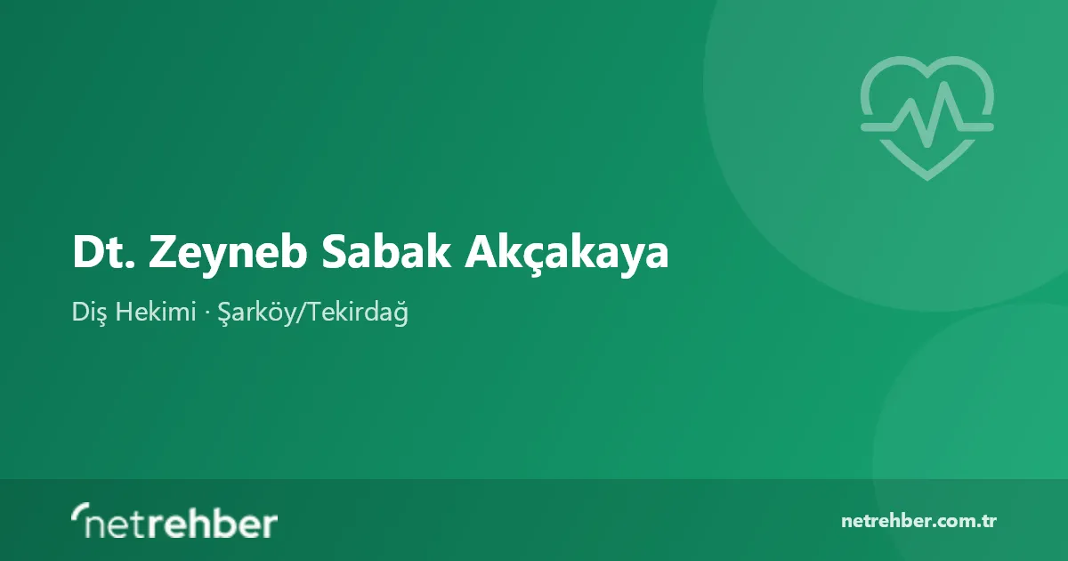 Dt. Zeyneb Sabak Akçakaya kapak görseli