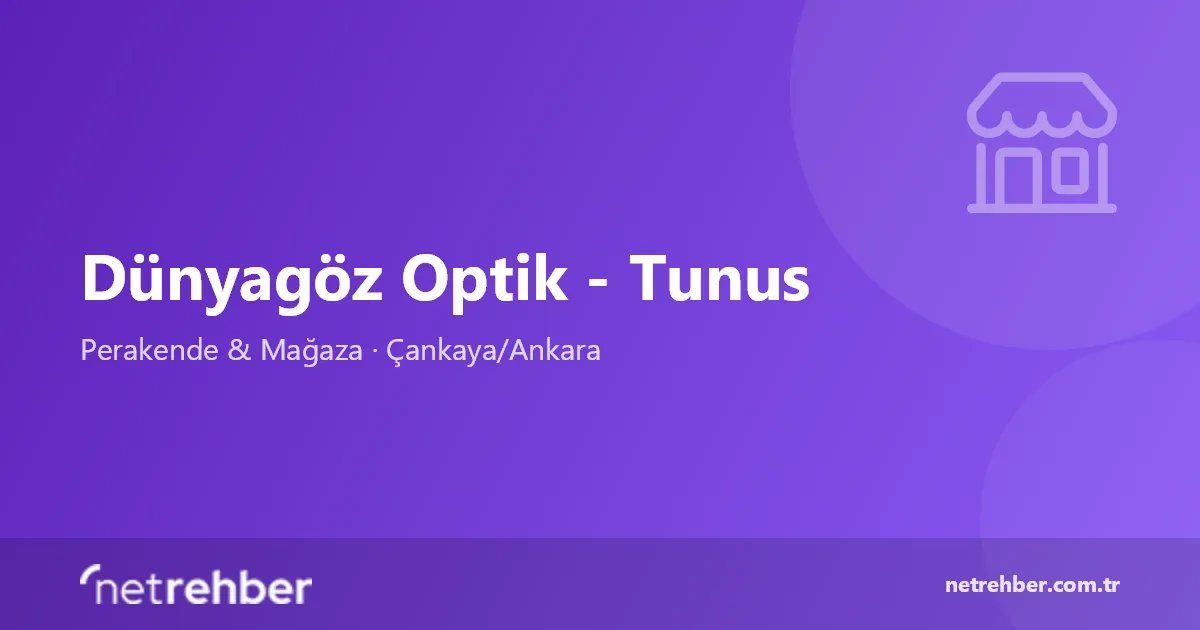 Dünyagöz Optik - Tunus kapak görseli