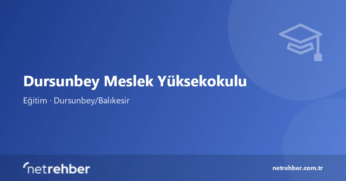 Dursunbey Meslek Yüksekokulu kapak görseli