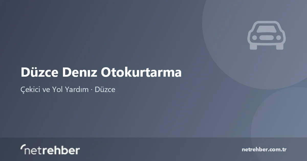 Düzce Denız Otokurtarma kapak görseli