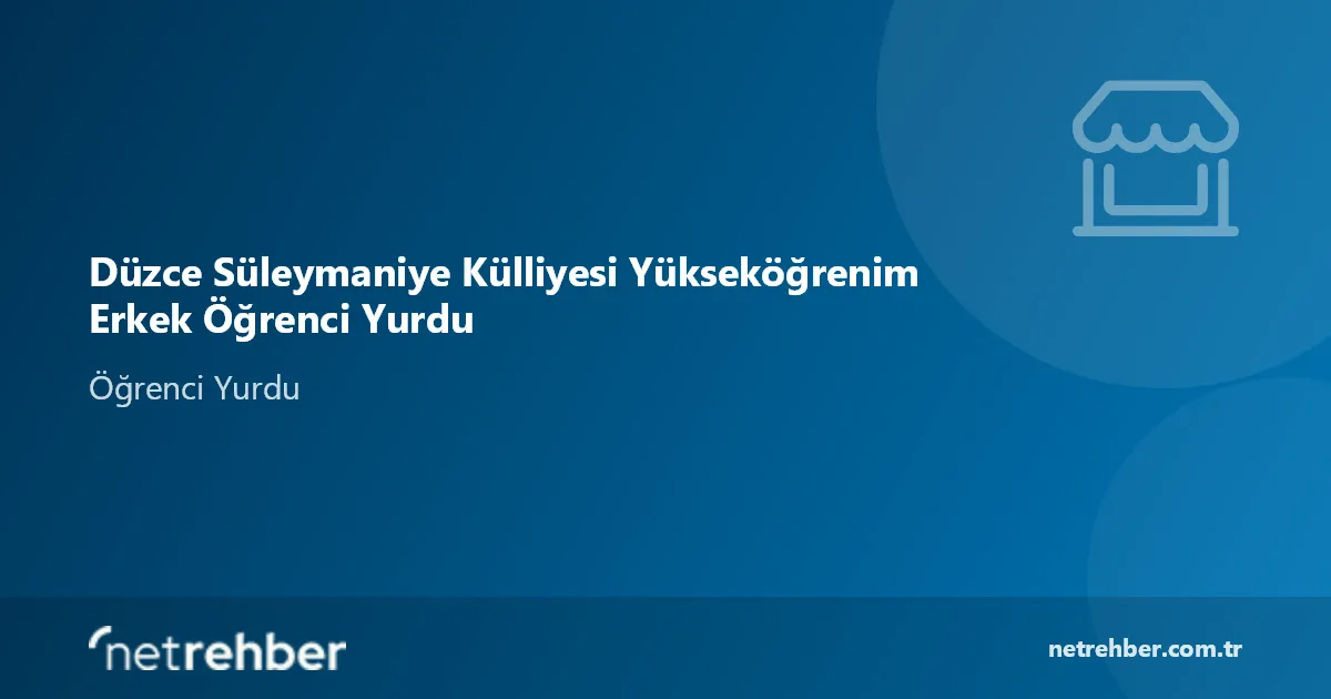 Düzce Süleymaniye Külliyesi Yükseköğrenim Erkek Öğrenci Yurdu kapak görseli