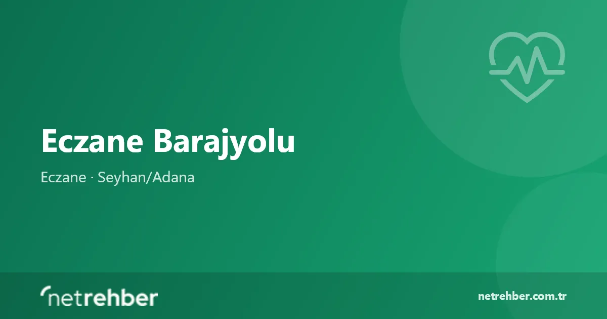 Eczane Barajyolu kapak görseli