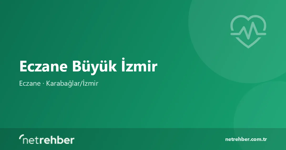 Eczane Büyük İzmir kapak görseli