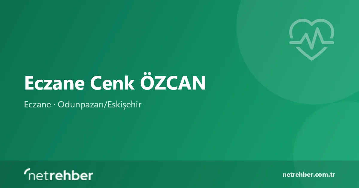 Eczane Cenk ÖZCAN kapak görseli