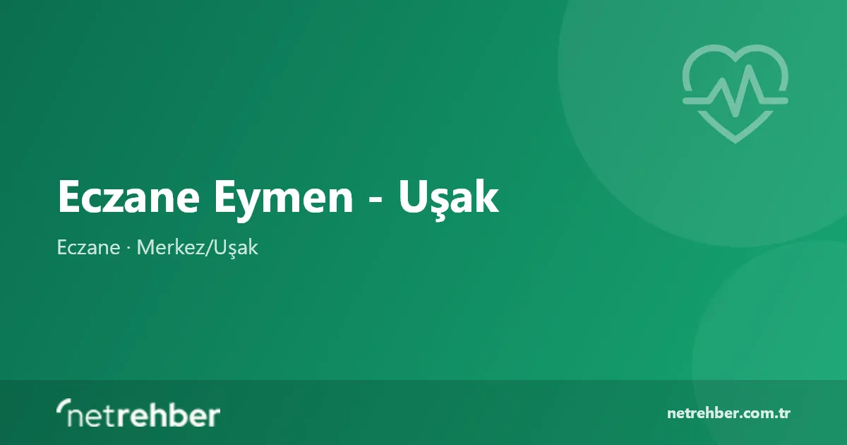 Eczane Eymen - Uşak kapak görseli