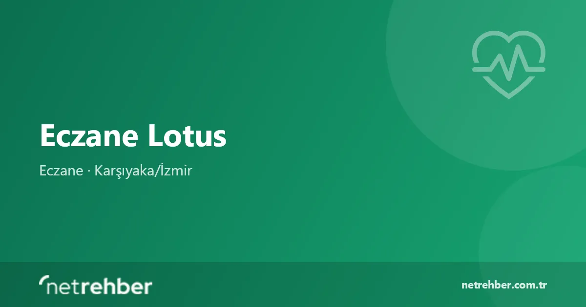 Eczane Lotus kapak görseli