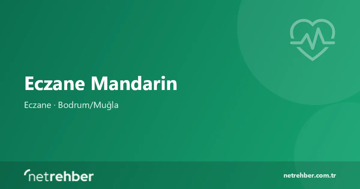 Eczane Mandarin kapak görseli