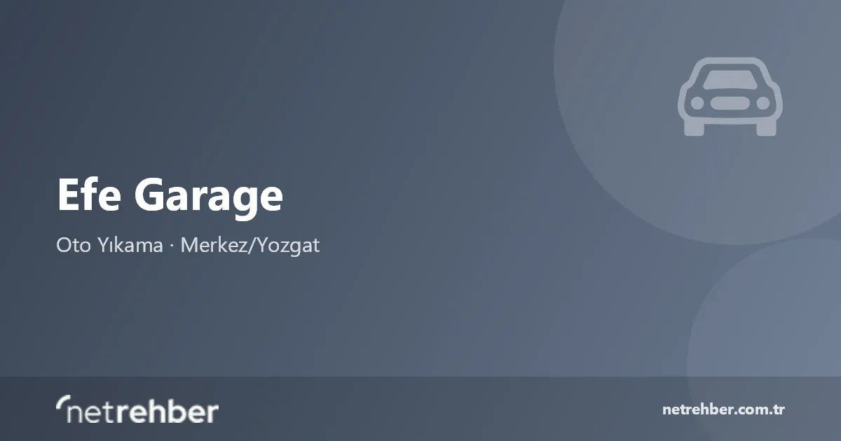 Efe Garage kapak görseli