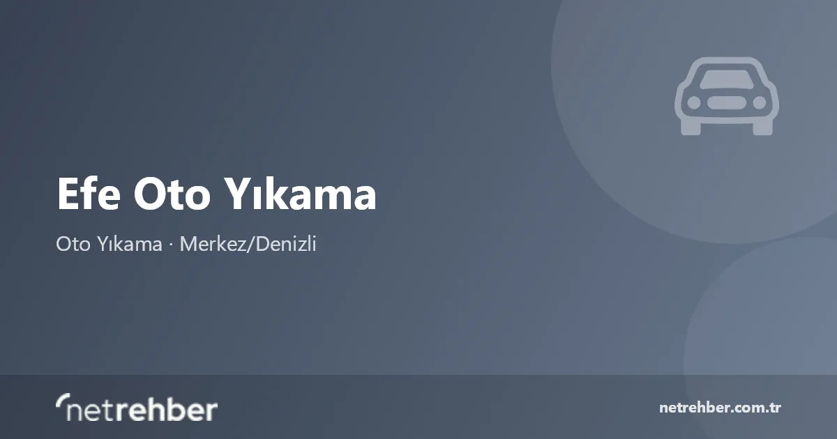 Efe Oto Yıkama kapak görseli