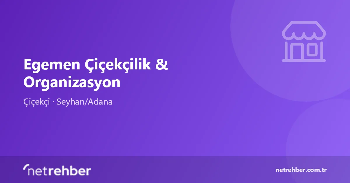 Egemen Çiçekçilik & Organizasyon kapak görseli