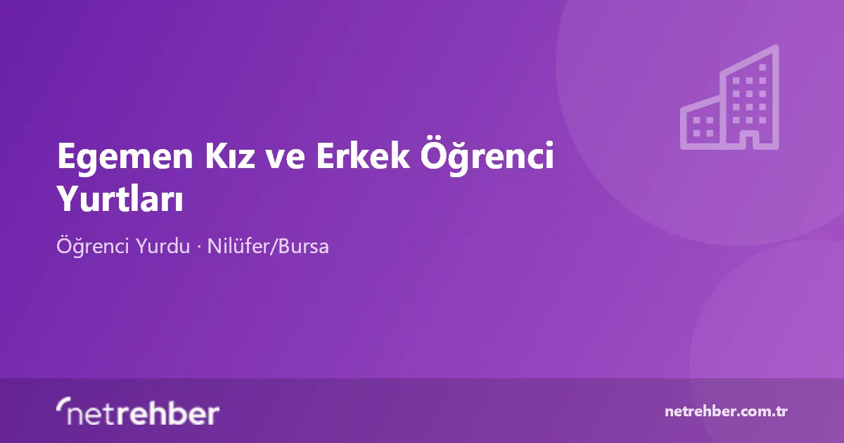 Egemen Kız ve Erkek Öğrenci Yurtları kapak görseli