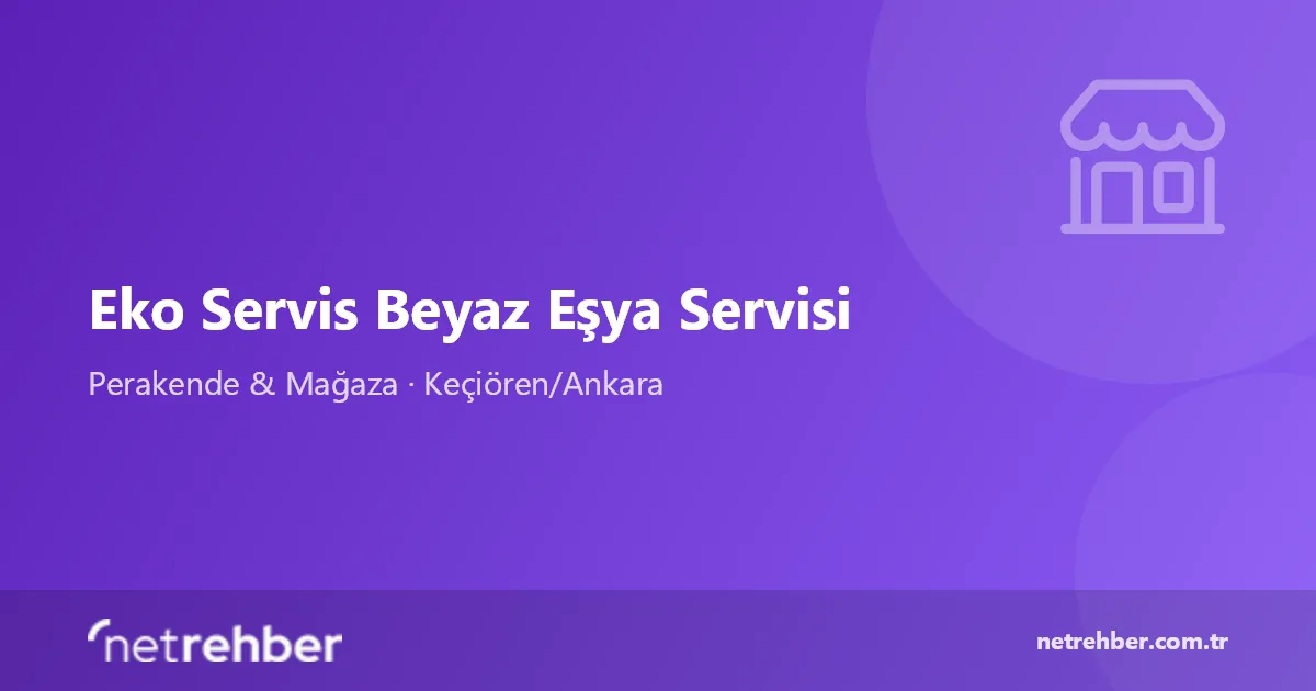 Eko Servis Beyaz Eşya Servisi kapak görseli