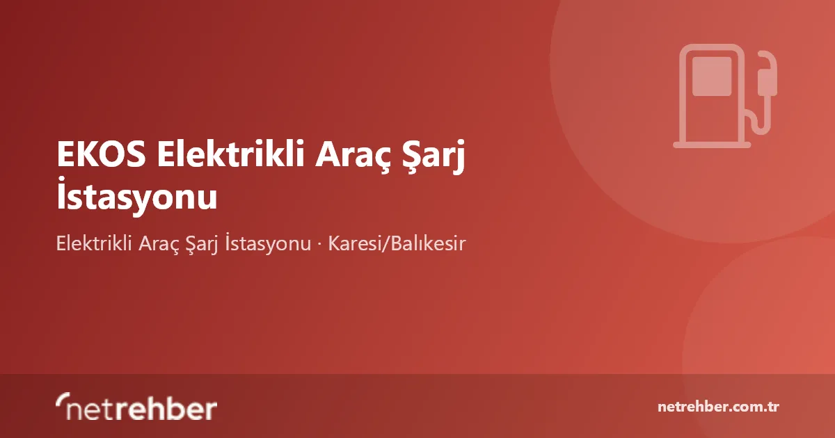 EKOS Elektrikli Araç Şarj İstasyonu kapak görseli